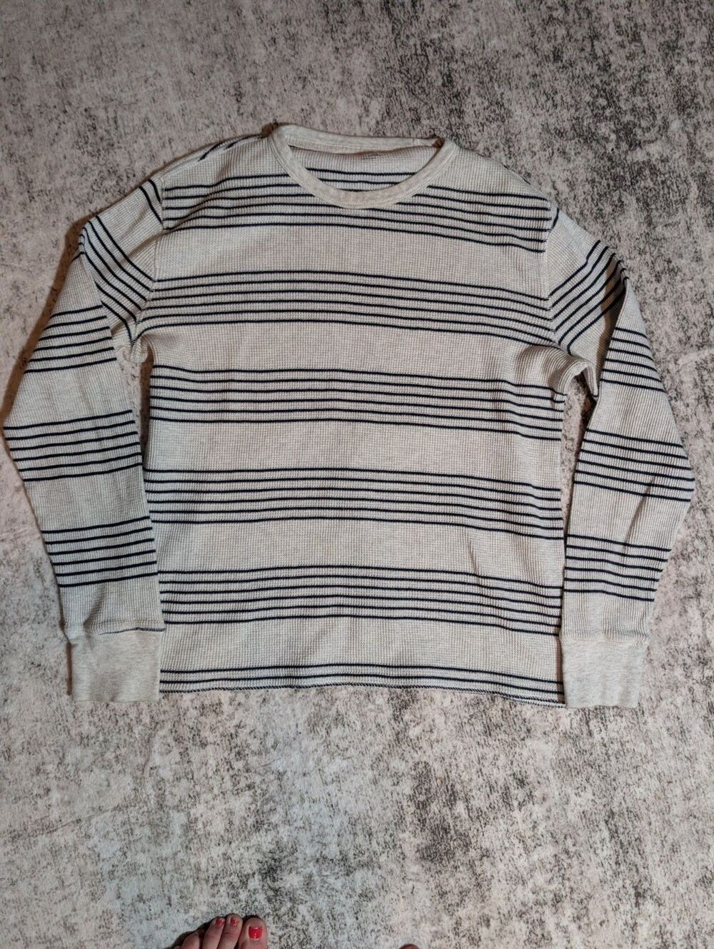 Gap Sweater Gray Striped Pullover Size Small